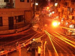 Blick aus dem Hotel in Bui Vien, Saigon