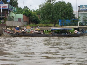 Das Wasser ist Haupttransportweg im Mekong Delta