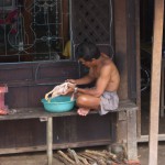 Essenszubereitung zur Mittagszeit im Mekong Delta