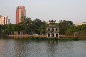 Netter Ausblick im Old Quarter: Der Hoan-Kiem See in Hanoi