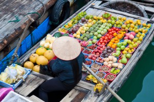 Fliegender Händler in Vietnam
