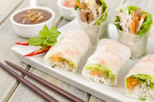 Frische Frühlingsrollen findet man oft in Vietnam
